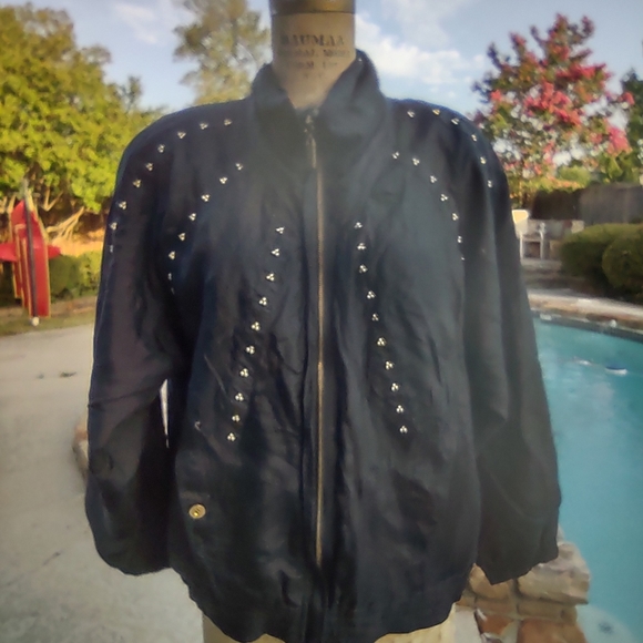 VTG 80 studded jacket windbreaker medium - Picture 9 of 13